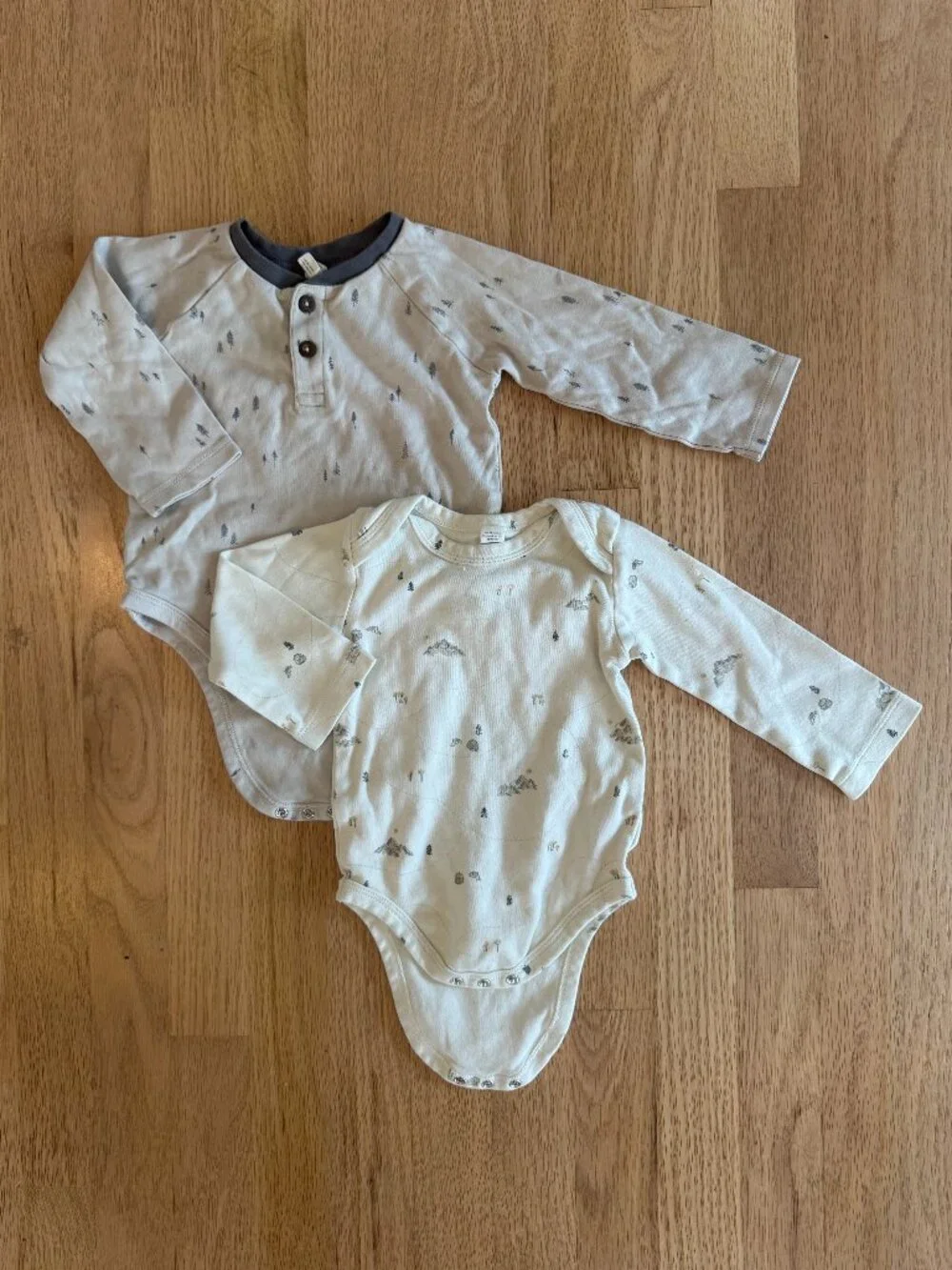 Colored Organics Mountain Long Sleeve Onesie Bundle | Size 12–18 Months
